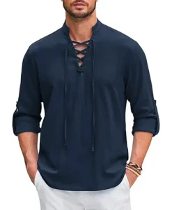 Men's Renaissance Shirt Pirate Medieval Viking Top Cotton Linen Shirts