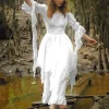 Vintage Victorian Medieval Dress White Renaissance Dress Women Gothic