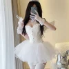 Korean Sexy Fairy 2 Piece Set Women White V-Neck Camisole Crop Tops