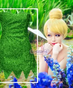 New Pixie Fairy Cosplay Costume Tinker Bell Green adult Dress