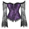 Corset Tops for Women with Sleeves Victorian Retro Burlesque Lace