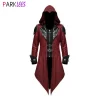 Mens Red Jacquard Steampunk Gothic Tailcoat Jacket Medieval