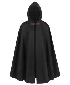 Hooded Cape Coat Unisex Halloween Robe Medieval Old Ranger Pirate
