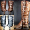 Medieval Renaissance Boots Shoes Cover Leather Leg Armor Larp Viking