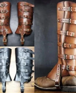 Medieval Renaissance Boots Shoes Cover Leather Leg Armor Larp Viking