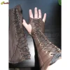 Men's Medieval Armor Gloves Wide Cuffs Bracers Steampunk Warrior