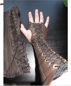 Men's Medieval Armor Gloves Wide Cuffs Bracers Steampunk Warrior