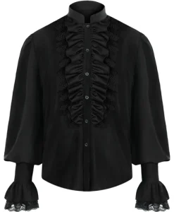 Men Pirate Shirt Vampire Renaissance Victorian Steampunk Gothic