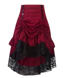 Renaissance Gothic Long Skirts Women Showgirl Party Dress Corset