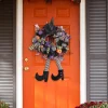 Halloween Witch Hat and Leg Wreath Decor